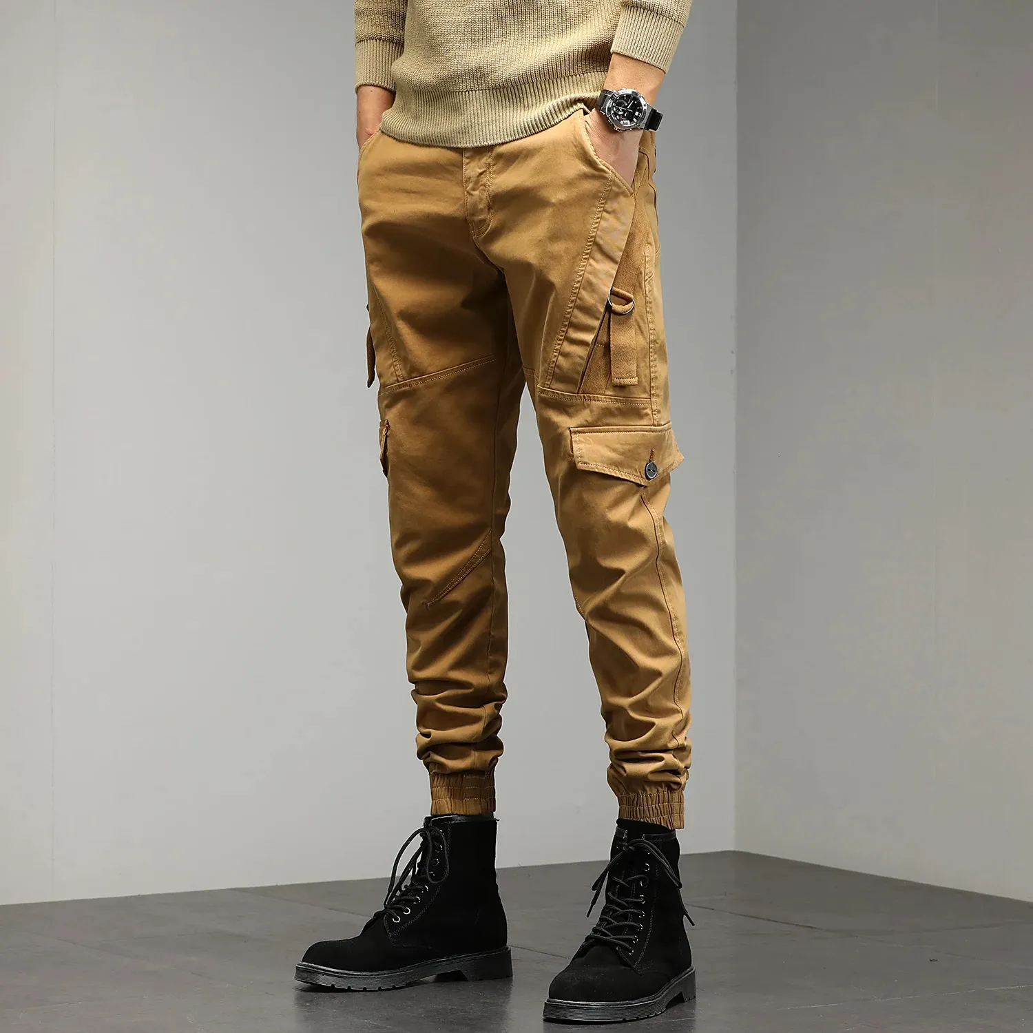 Pantaloni da uomo Alpinismo all'aperto Pantaloni cargo da uomo piedi legati slim pantaloni primaverili e autunnali estivi tattici fashi 231020