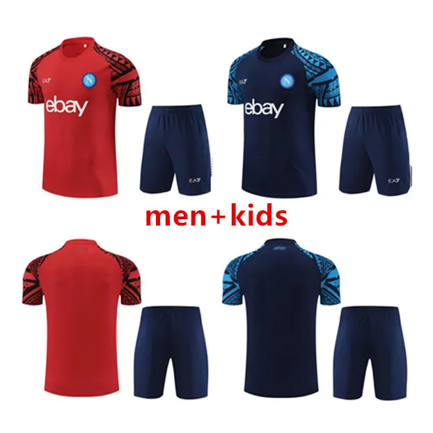 Maglia Napoli 23/24 Kid Kit Naples Champions League Football Fouth Halloween Special Edition Osimhen Lobotka Ssctracksuit Chandal Futbol Soccer Training Suit