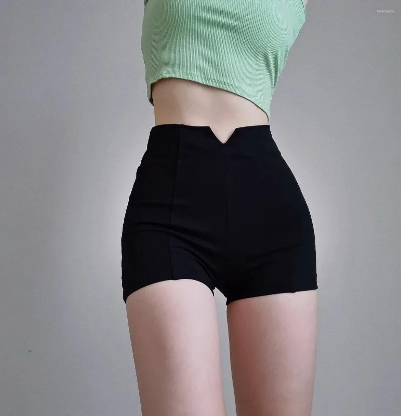 Women's Shorts Versatile And WOMENGAGA Easy To Wear Black Slim Fit High Waist Spicy Girls' Sexy Hip Lift Pants UQIP