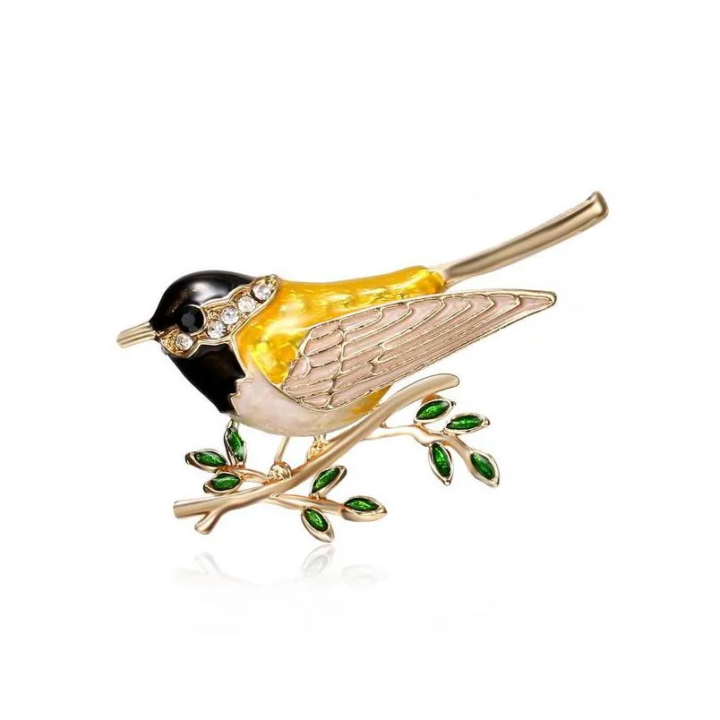 Pins Brooches Personalized Bird Branch Brooch Animal Acrylic Jewelry Clothing Cor Men Women Suit Jacket Pins Drop Delivery Dhfo6