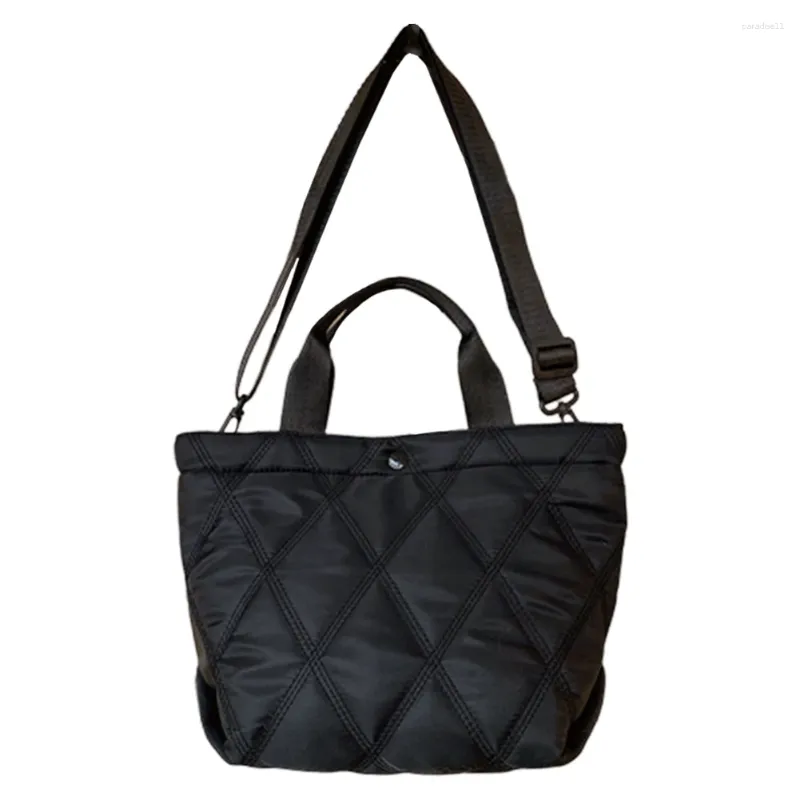 Evening Bags Ladies Solid Color Shoulder Bag Large Capacity Padded Crossbody Soft Simple Satchel Adjustable Strap Single