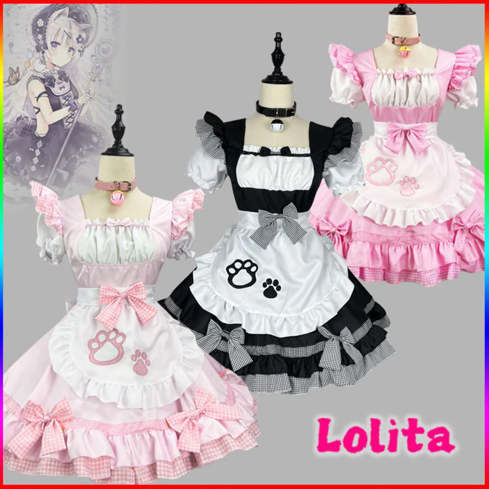 Cosplay CosplayLolitaKatUniformServeersterMeisjeJapansZoetSchattigFeestRollenspelKawaiiKostuumAnimatieShowMeisje