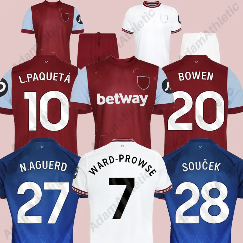 Ward-Prowse Soccer Jersey 23 24 L.Paqueta N.Aguerd Bowen Football Shirts Kit Kit Soucek Benrahma Antonio Maglie 2023 2024