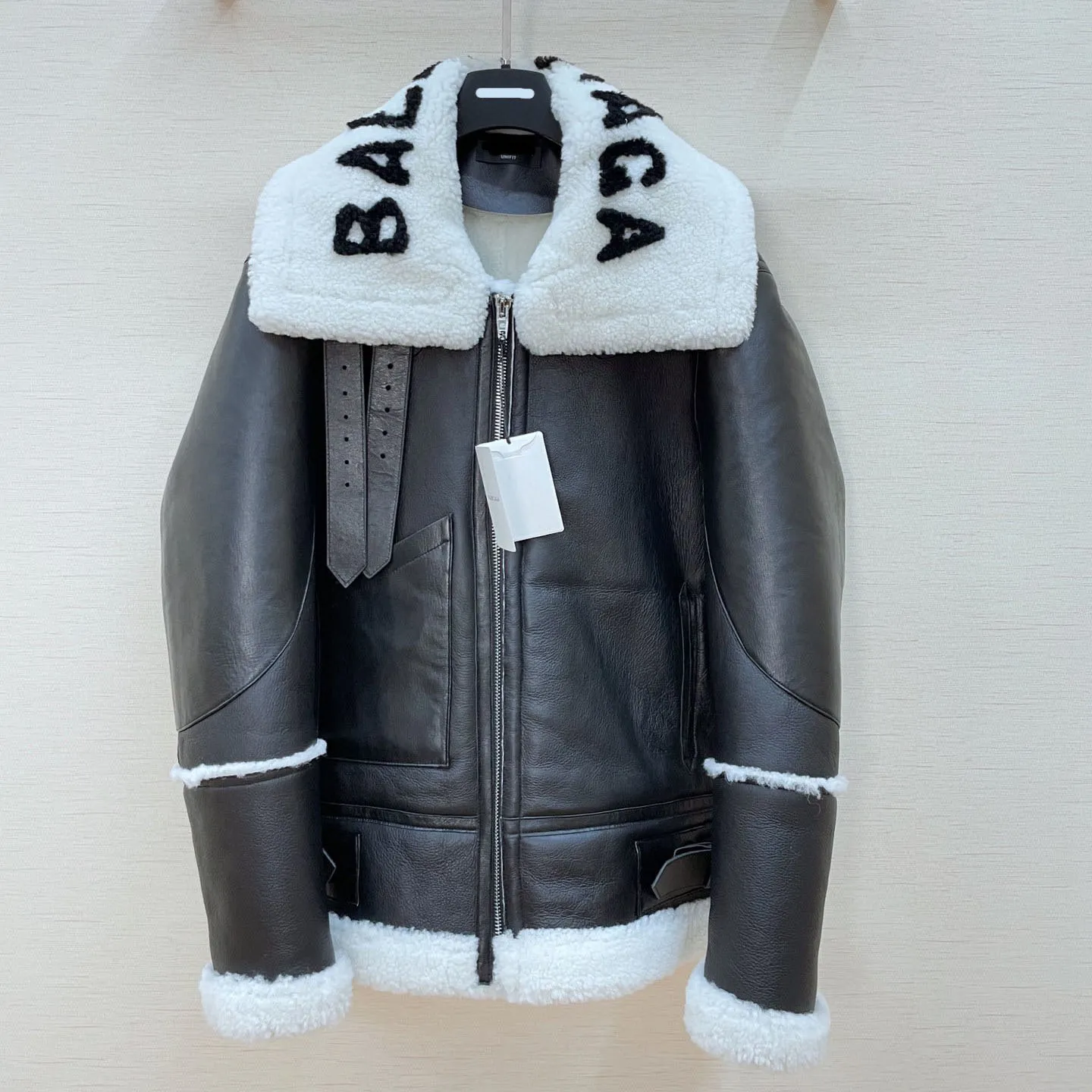 BLCG2024 Mens real genunine leather Merino fur brand jacket outwear designer Luxury gift Fathers Day Winter Down Jackets Merino fur leather Australia