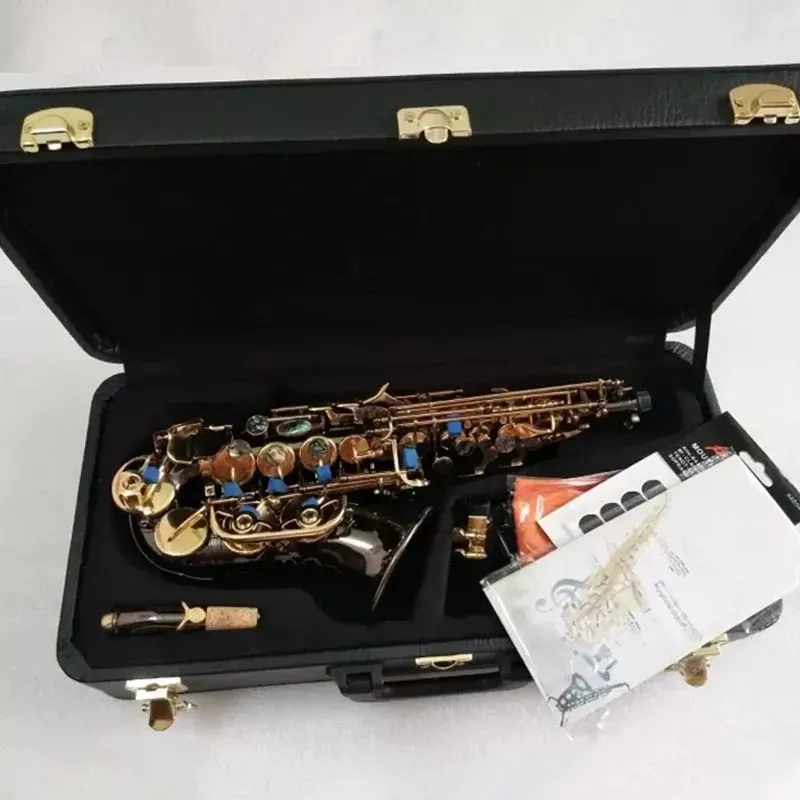 High-end preto níquel ouro 991 estrutura original b-key profissional dobra saxofone de alta frequência tom de nível profissional sax 00