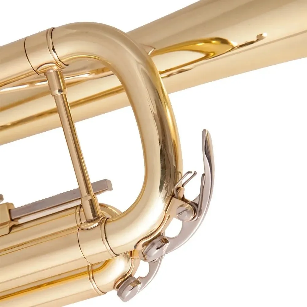 Tromba professionale americana Tromba B-tune in ottone placcato oro a tre toni principianti suonare strumenti banda d'esame