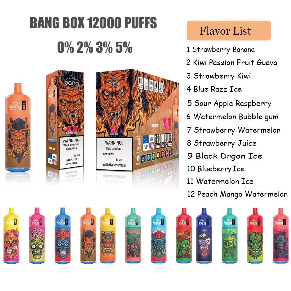 Bang Box 12K Puff Vape E Zigarette Einweg Vape Tornado Puff 9K Vapes