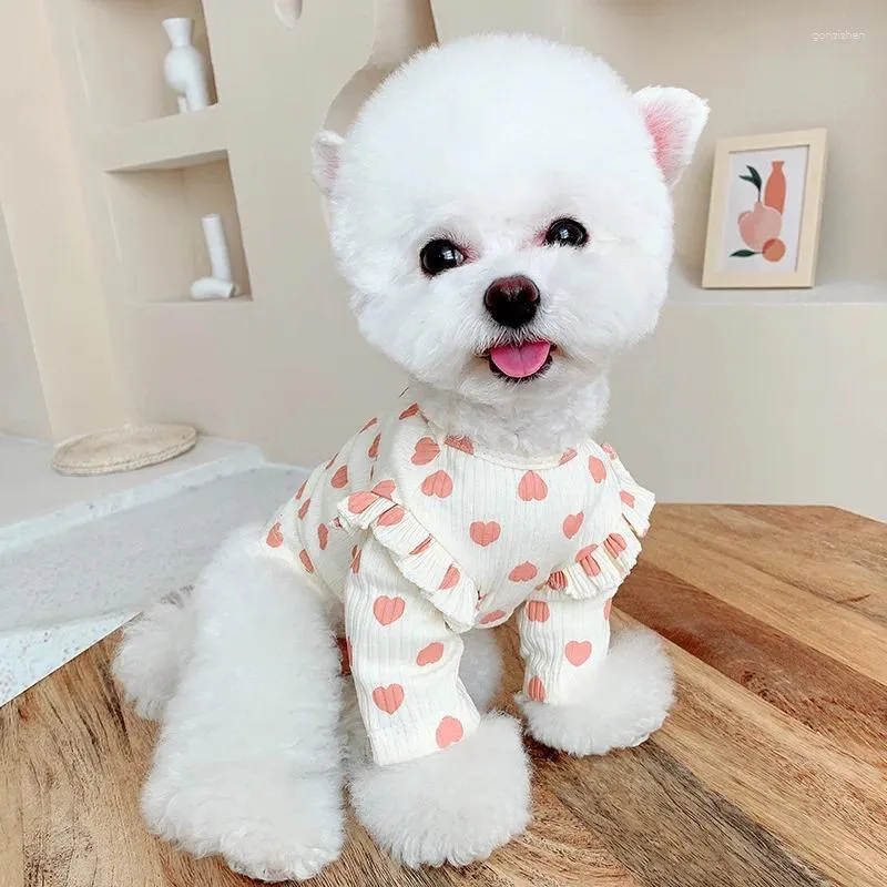 Abbigliamento per cani Vestiti per cuccioli Autunno Amore Camicia elasticizzata Gatto Piccolo Teddy Pet Schnauzer Bichon Hiromi Primavera