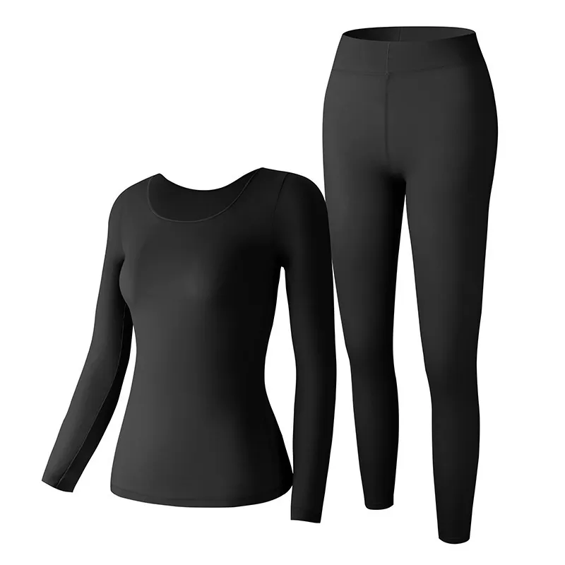 Dropship Women Heated Underwear Set Thermal Long Shirt Pants