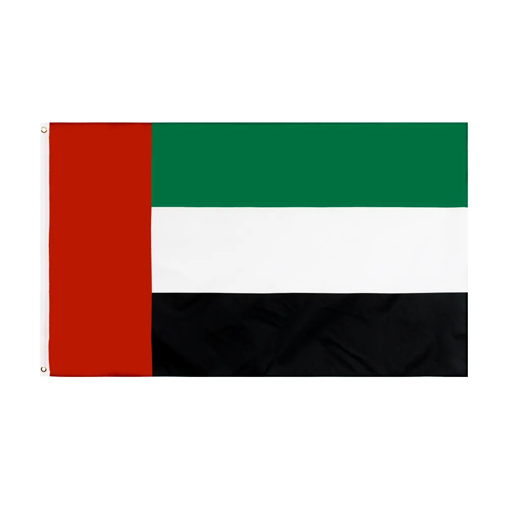 3x5fts 90x150cm UAE National Dubai Flags Förenade Arabemiraten Flag Banner Polyester Banner för inomhusut utomhusdekoration direkt fabriks grossist