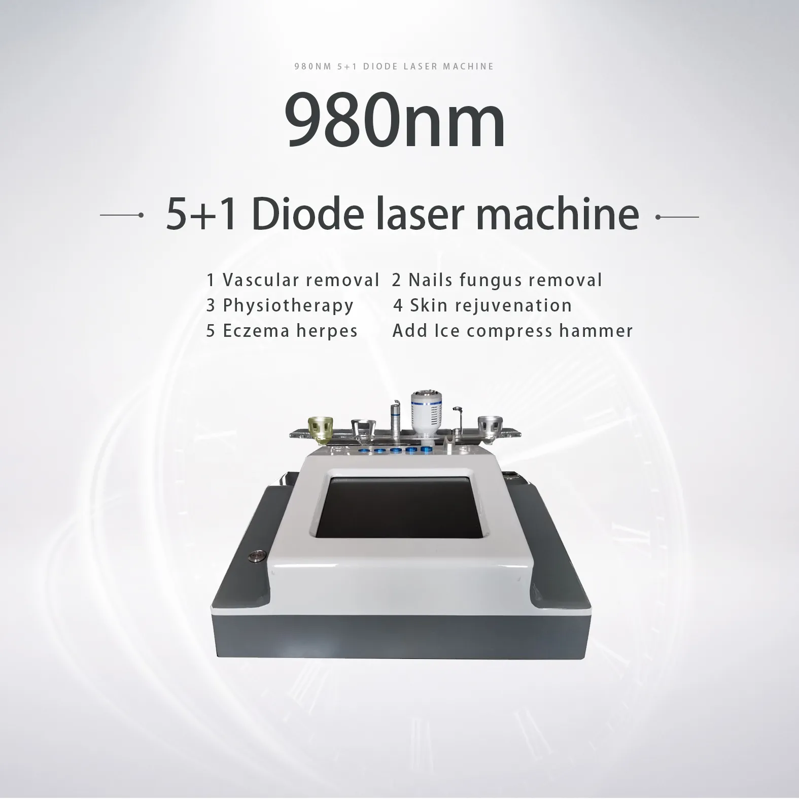 Machine d'élimination vasculaire de vaisseaux de Laser de Diode de la puissance élevée 980nm pour le dispositif d'élimination de champignon d'ongles de traitement de veines d'araignée