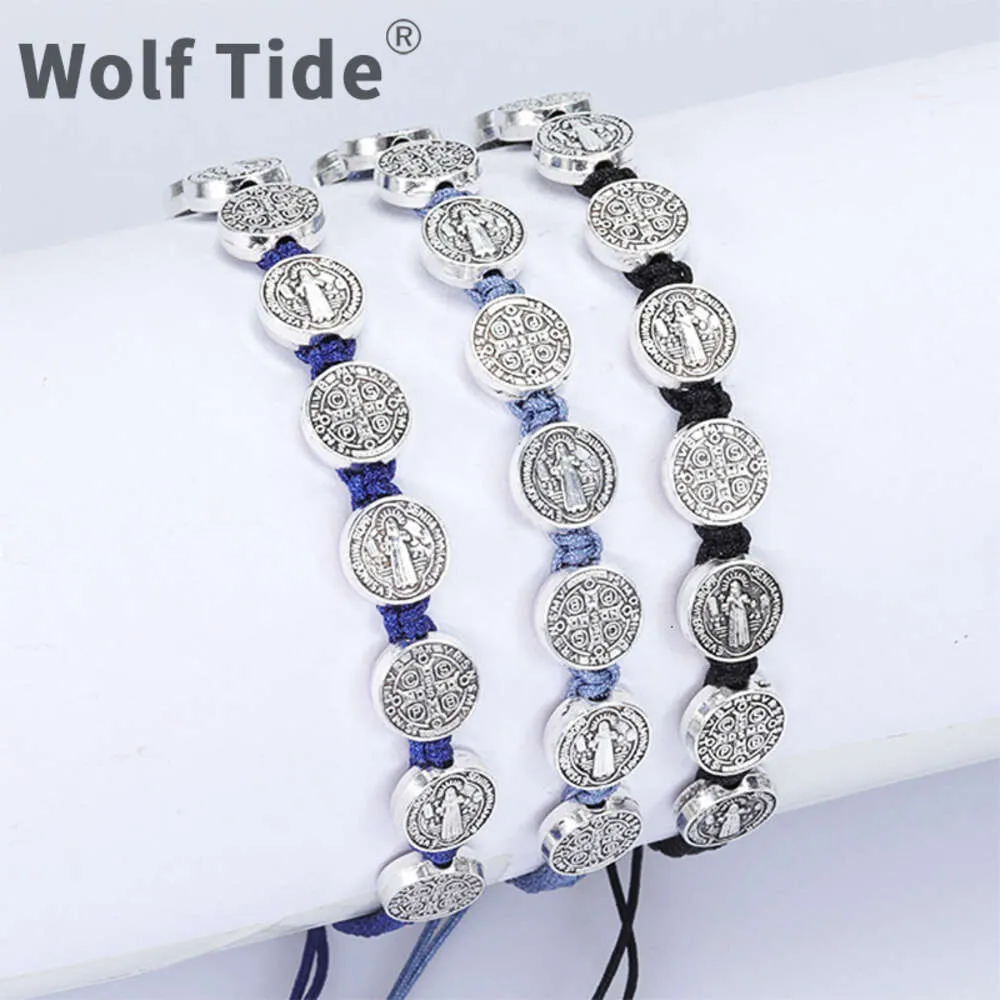 Nouveau personnage St Jude Bracelet Figure corde tissage bracelets réglable Aint Jude hommes Aint Jude pièce à main bracelet Bundle pour les meilleurs amis perles religieuses Pulseras