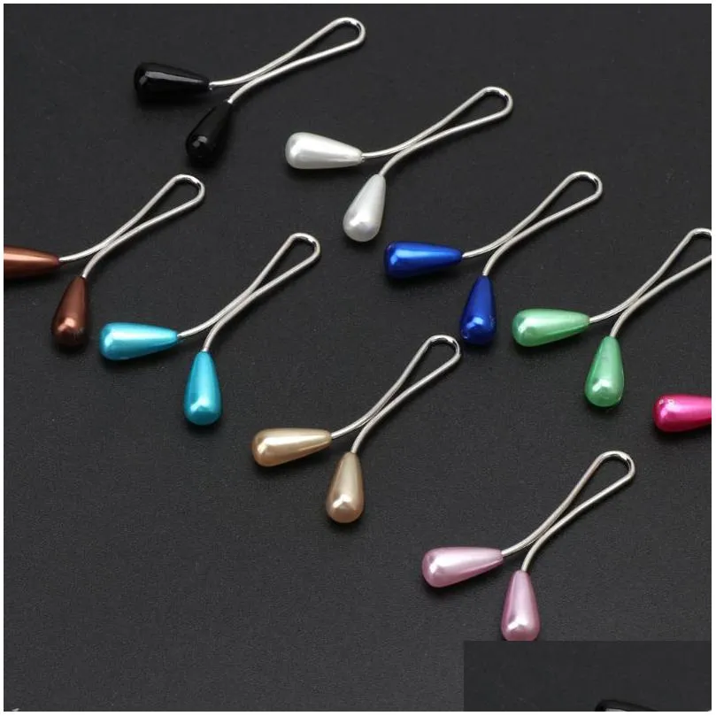 Pins Brooches 2022 Muslim Womens Neck Clip Pearl Brooch U-Shaped Needle Silk Scarf Pins Jewelry Accessories Gift Drop Delivery Dh2Nu