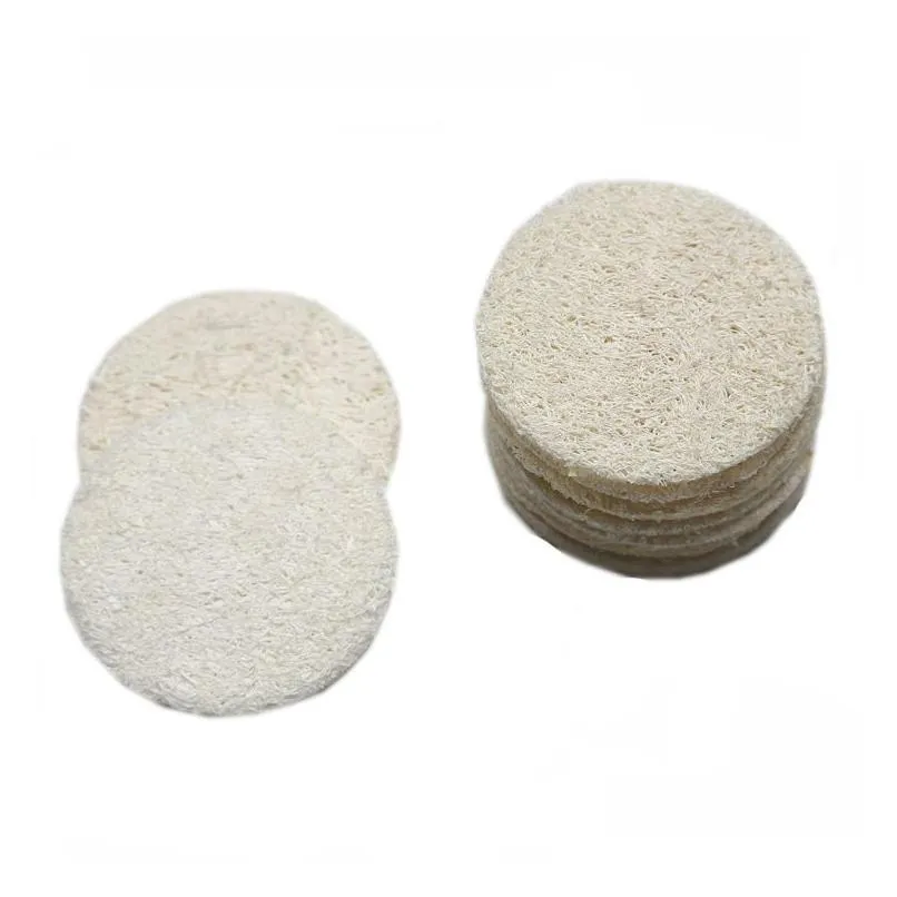 Spazzole da bagno Spugne Scrubber Cuscinetti per il viso in luffa naturale Trucco Rimuovi Scrubber Cuscinetto esfoliante per il viso di piccole dimensioni Luffa Loofa Drop Dhdgn