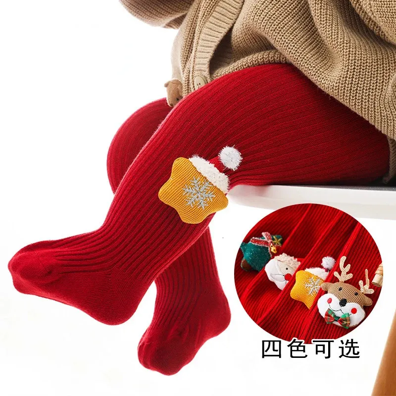 Leggings Tights Year Girls Red Kids Christmas Stockings Toddler Long Socks Baby Girl Children Pantyhose Toddlers Panty 06Y 231020