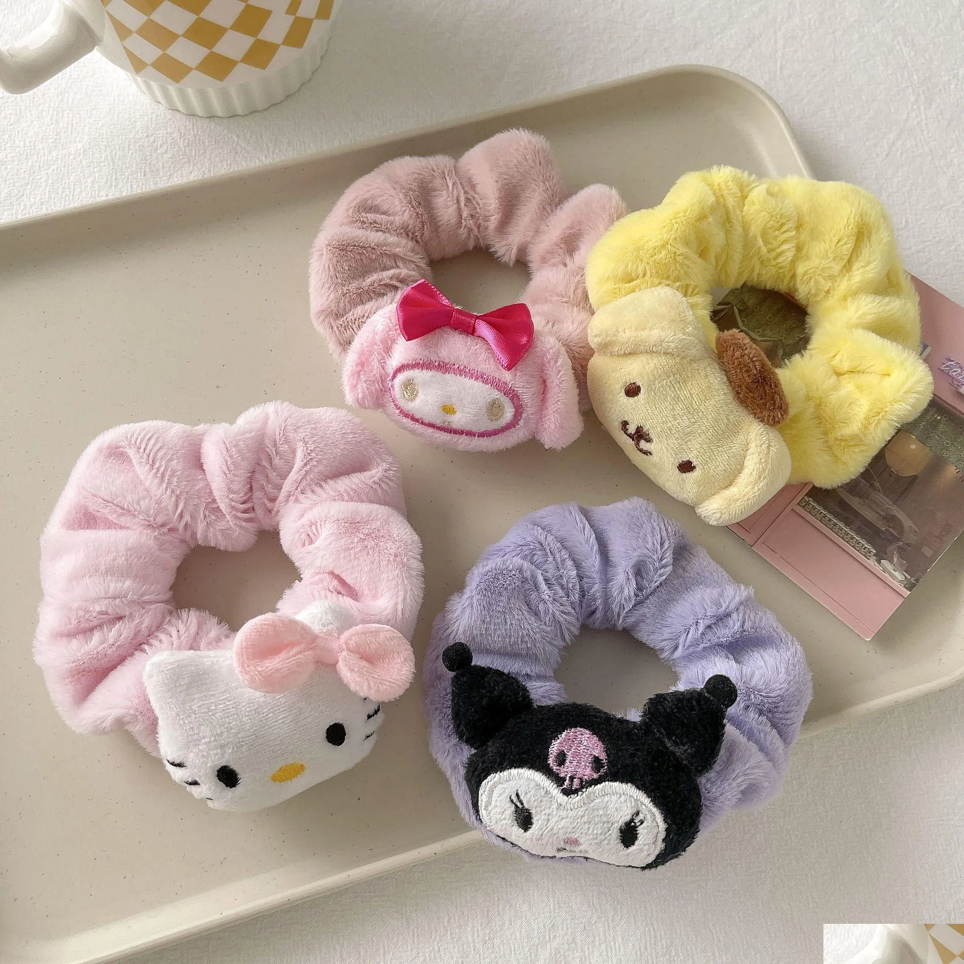 Haaraccessoires 5 Kleuren Mode Kuromi Cinnamoroll Charms Haarband Meisjes Elastische Haarband Accessoires Drop Levering Dhwbx