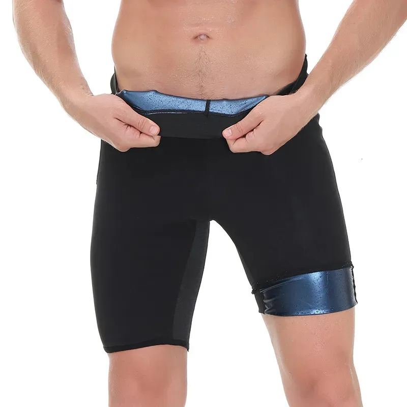 Waist Tummy Shaper Sauna Sweat Pants for Men Thermo Shorts Compression Hight Waist Leggings Gym Polymer Boxer Workout Fitness Anti-Slip Shaper 231021