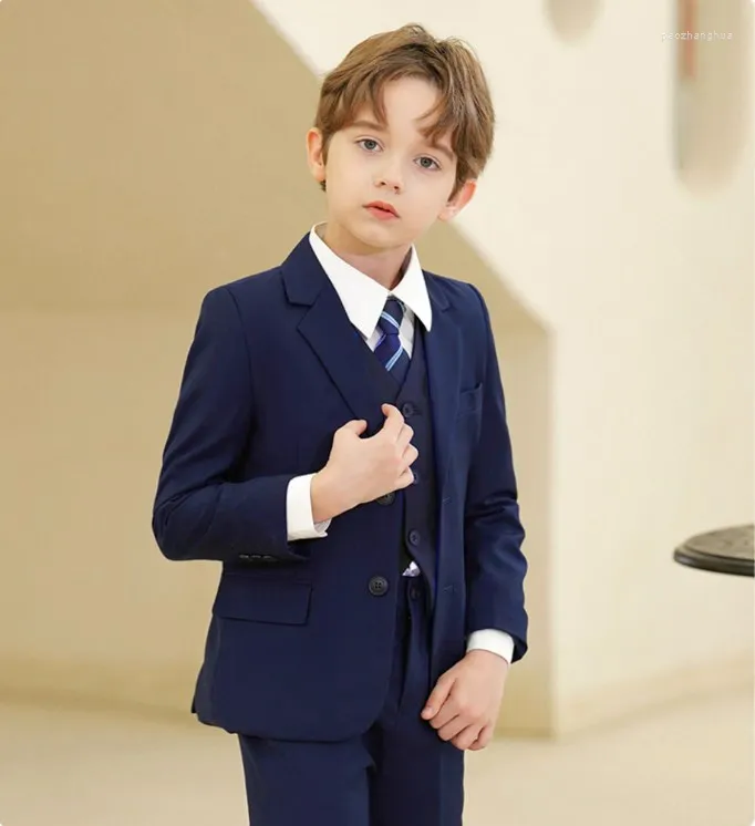 Clothing Sets Children Slim Suit For Wedding Party Teenager Boys Host Piano Ceremony Tuxedo Dress Gentleman Kids Prom Show Pography