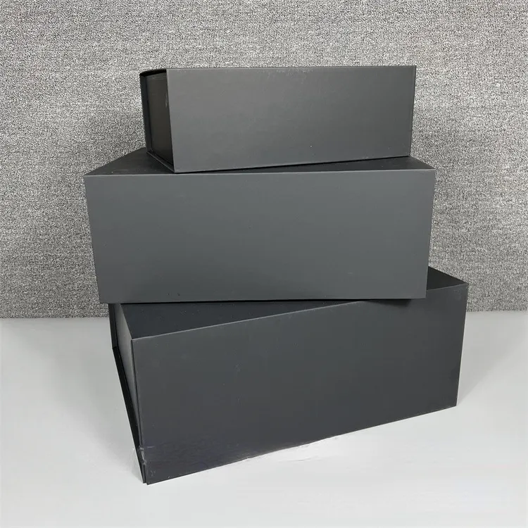 Designer Gift Warp C Down Jacket Packing Box Magnet Flap Black Folding Box Shoes Bag Gift Boxes