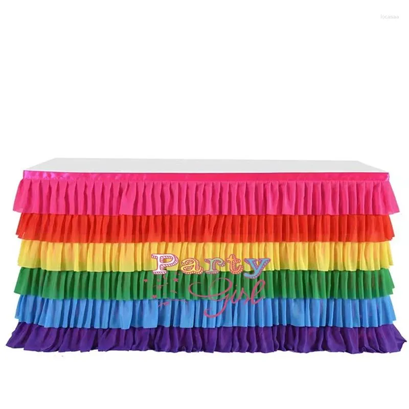 Falda de mesa de gasa de colores mezclados, mantel de boda para banquete, rodapié, fiesta, evento, decoración navideña