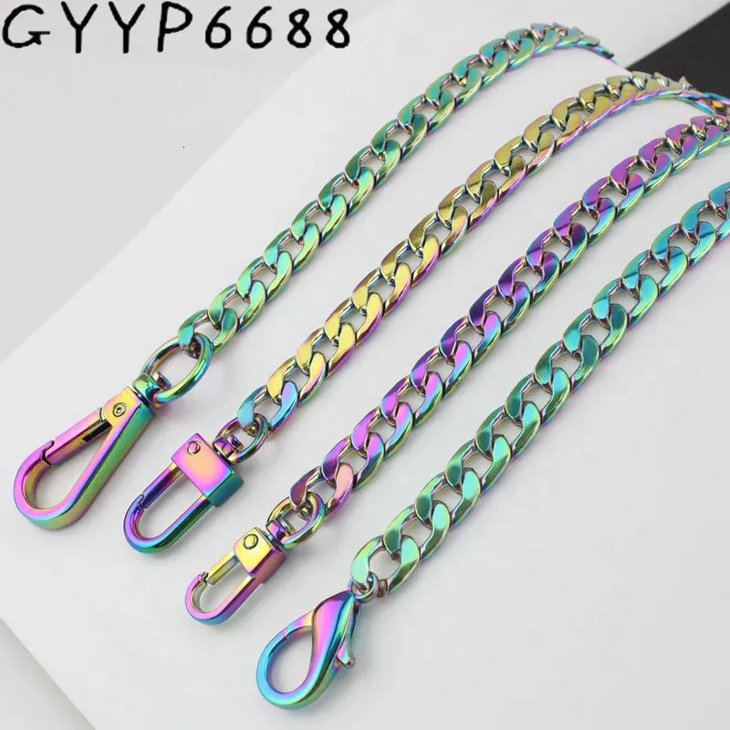 Bag Parts Accessories Width 10mm Rainbow chain bags purses strap accessory factory quality plating cover wholesale Flat chain 231020