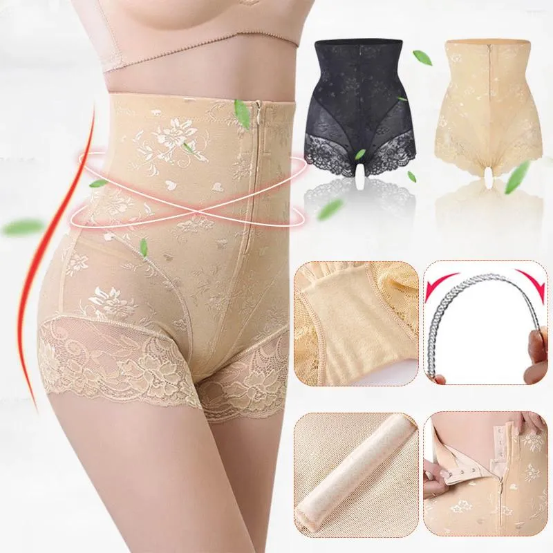 Women's Shapers Womens High Waist Zipper Abdominal Panties Seamless Postpartum Sculpting Hip Raise Hiking Underwear Women Boy Shorts