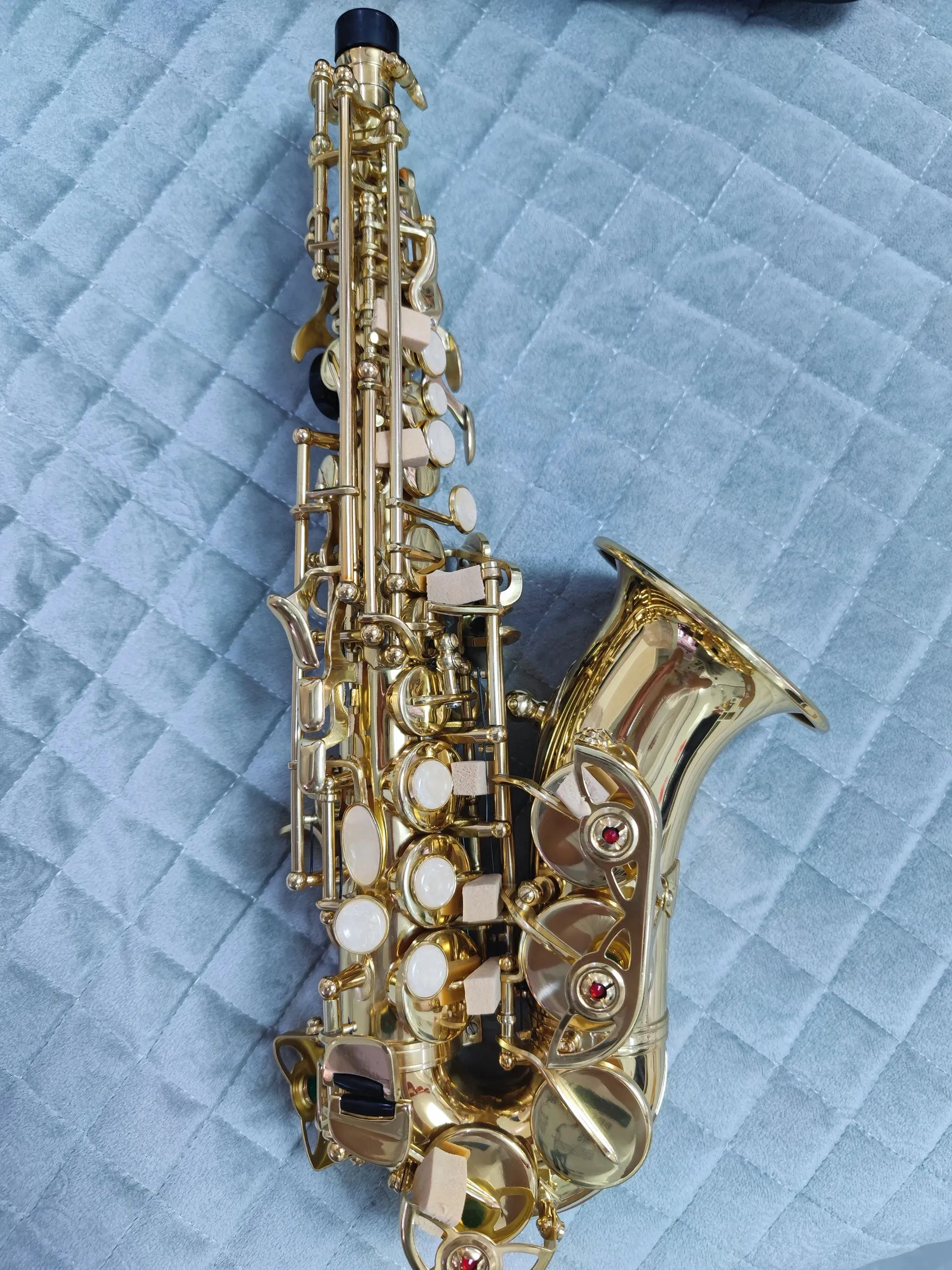 Classico 803 modello B piatto sassofono soprano curvo professionale strumento jazz ottone placcato oro sassofono soprano tono premium 00