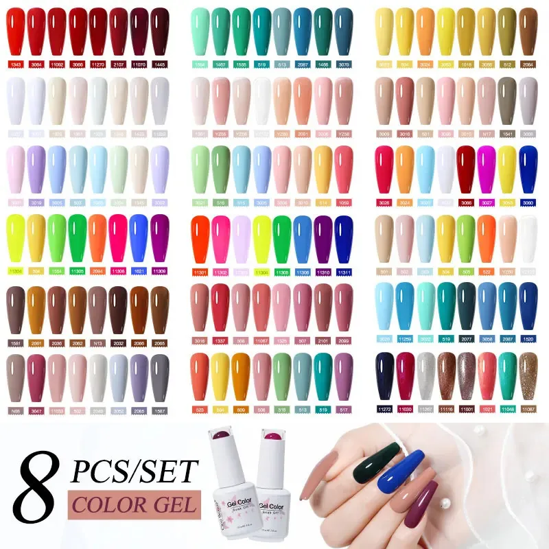 Nail Polish Clou Beaute 360 Colors Nail Gel Polish UV Color Nail Glue 15ml 8pcs/lot Nail Polish Glitter Varnish Semi Permanent Gellack Art 231020