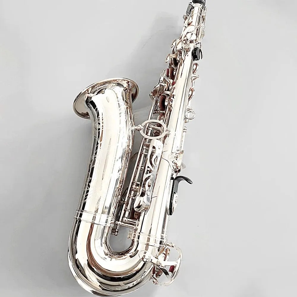 Silver 82 Professional Alto Saxophone E-platt en-till-en-struktur Japanskt hantverk Jazz Instrument Alto Sax Hand snidade mönster