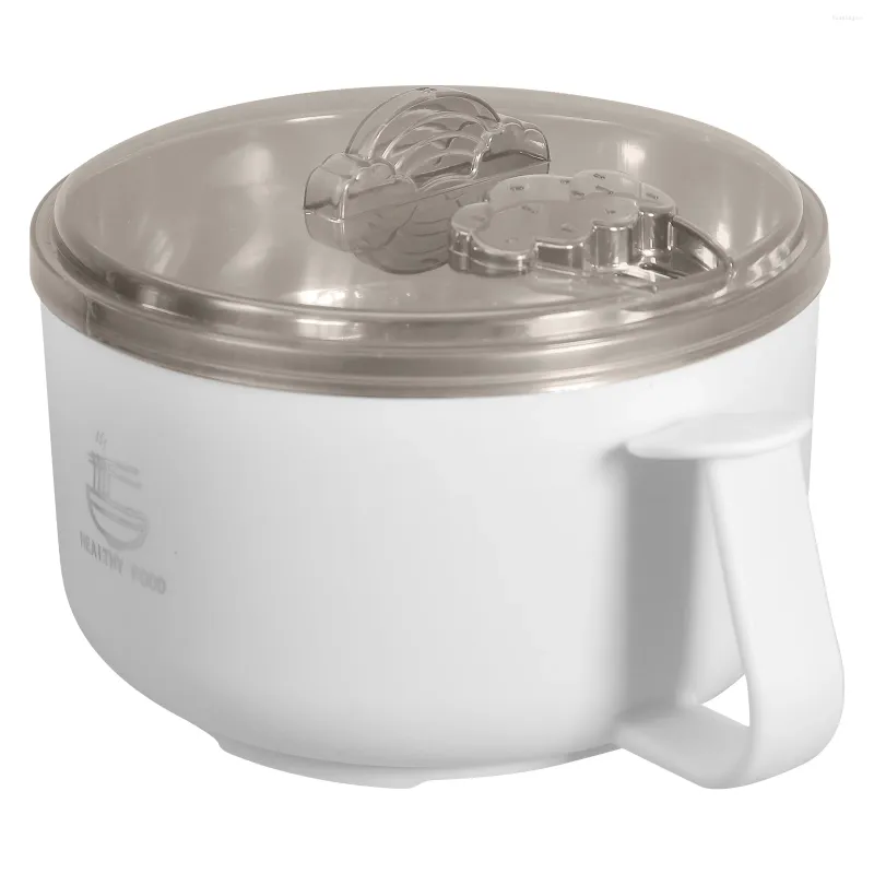 Skålar Instant Noodle Cup Lock Lunch Metal Bowl Hushållshandtag Design Dagligen Eat School Supply Ramen Bento Accessories