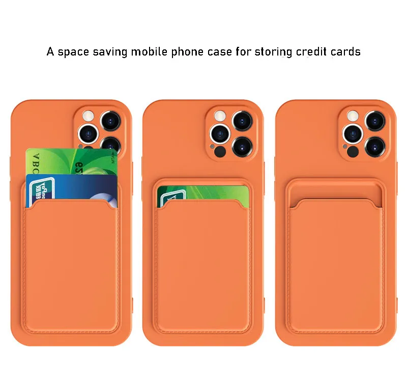 Coque de téléphone en Silicone antichoc, étui en TPU souple avec porte-cartes et billets pour iPhone 15 14 13 12 11 pro max