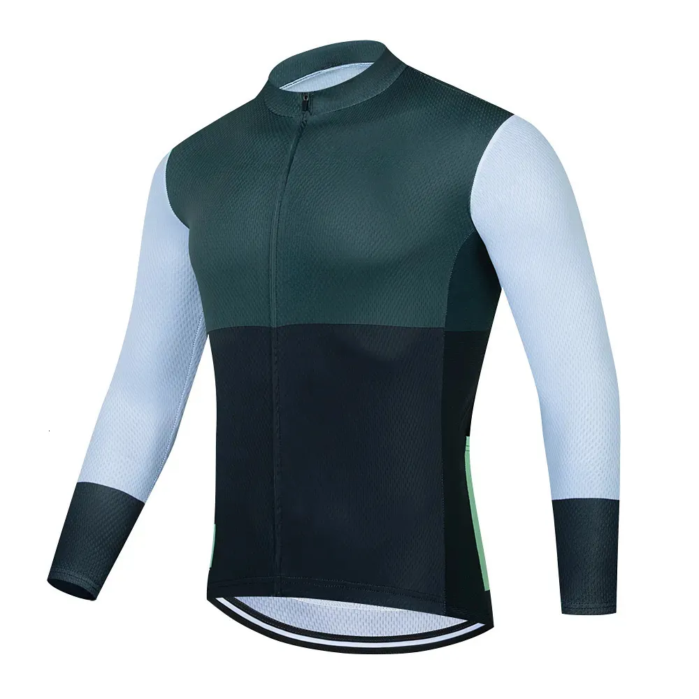 Cykeljackor Spring Long Sleeve Jersey Mans kläder Summer Antiuv cykel andningsbar cykeltröja 231020