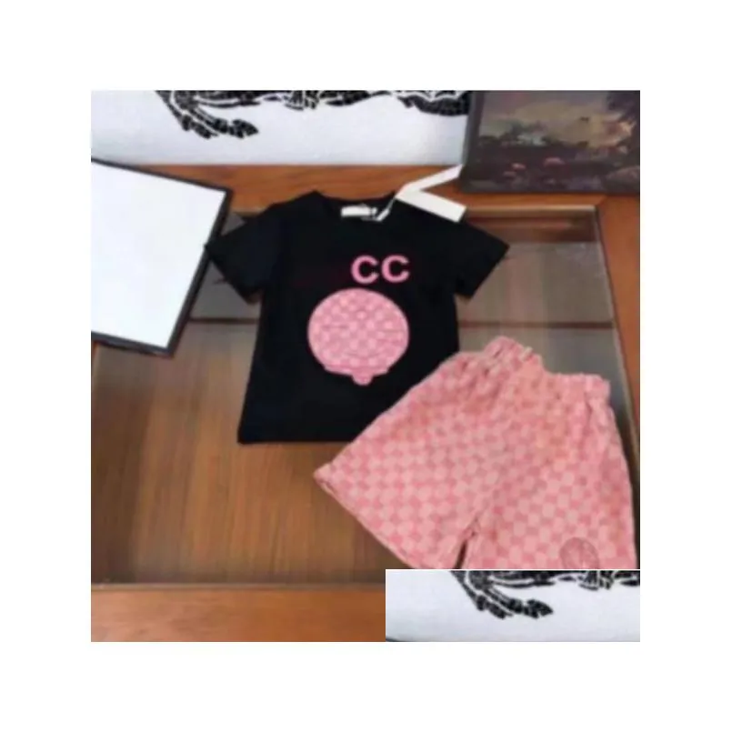 Fashion New Summer Clothing Sets Designer Brand Cotton Short Sleeves Clothes Suits Tops Pants Baby Toddler Boy Clothing Kids Children Girl
