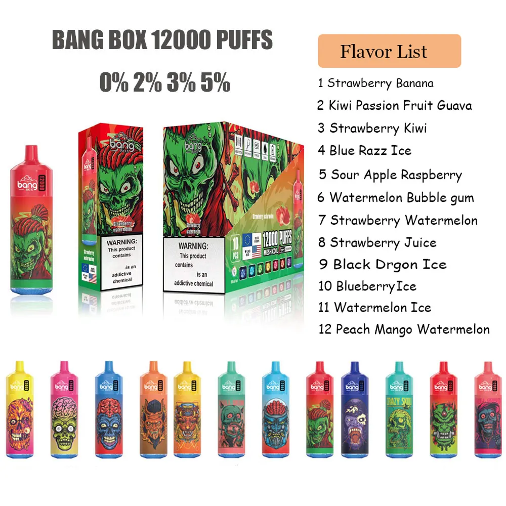 Bang King 12000 Puffs E Cigarette 23ML Rechargeable Disposable Vape 12k