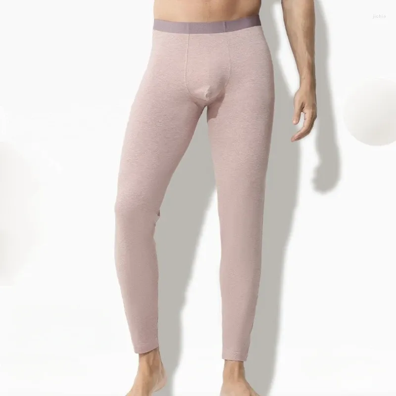 Men's Thermal Underwear Men Long Johns Warm Pants Sexy Cotton Solid Color Mens Leggings Pouch Autumn Winter Tights