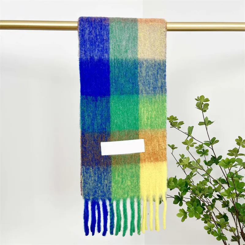 وشاح للرجال cashmere AC Designer Cashmere Cashmere Scarf Plaid Plaid Tassel Sciarpa Colorful Checkered Fudicury Fashionable 38*240cm HJ01