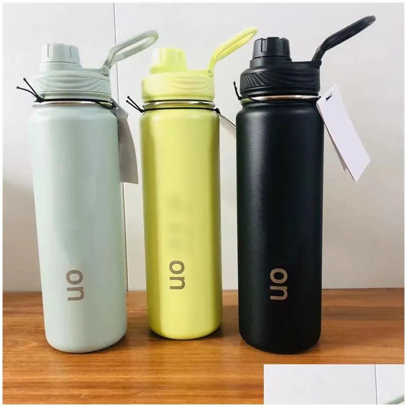 Yoga Outfit Ll Water Bottle Vacuum Yoga Fiess Bottles Simple Pure Color Sts Stainless Steel Insated Tumbler Mug Cups With Lid Thermal Dhvrs