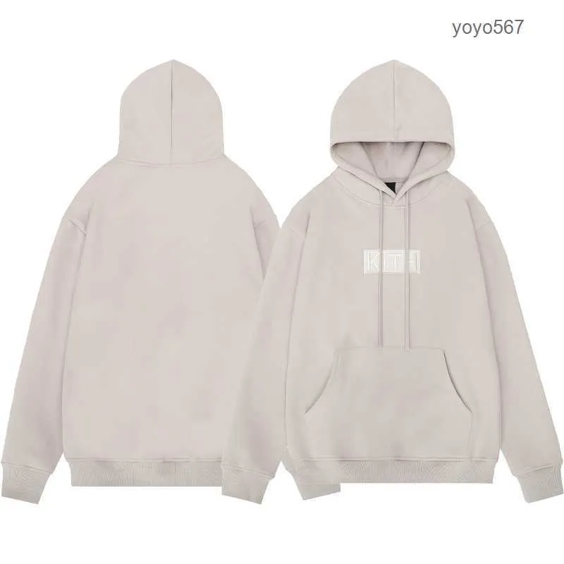 2023 Designer Hoodie Kith Box broderade överdimensionerade tröjor Godfather tryckmatchande fleece Löst passande mäns avslappnade hoodie av hög kvalitet u7ph