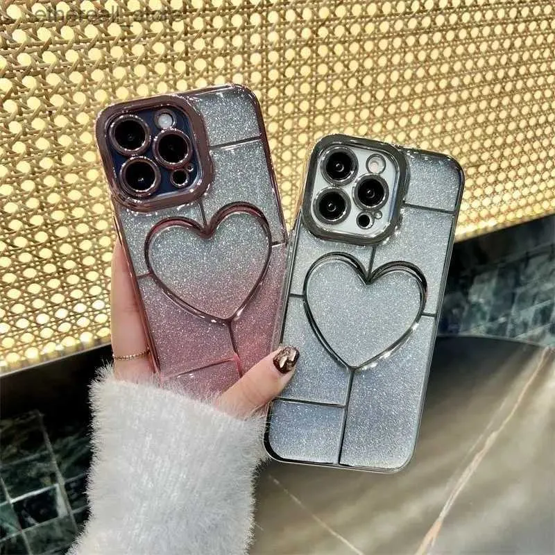 Cajas del teléfono celular Glitter Heart Shell del teléfono móvil para 14promax Advanced Sense Iphone13 Resistente a las caídas 12pro Resistente a las manchas 11 Q231021