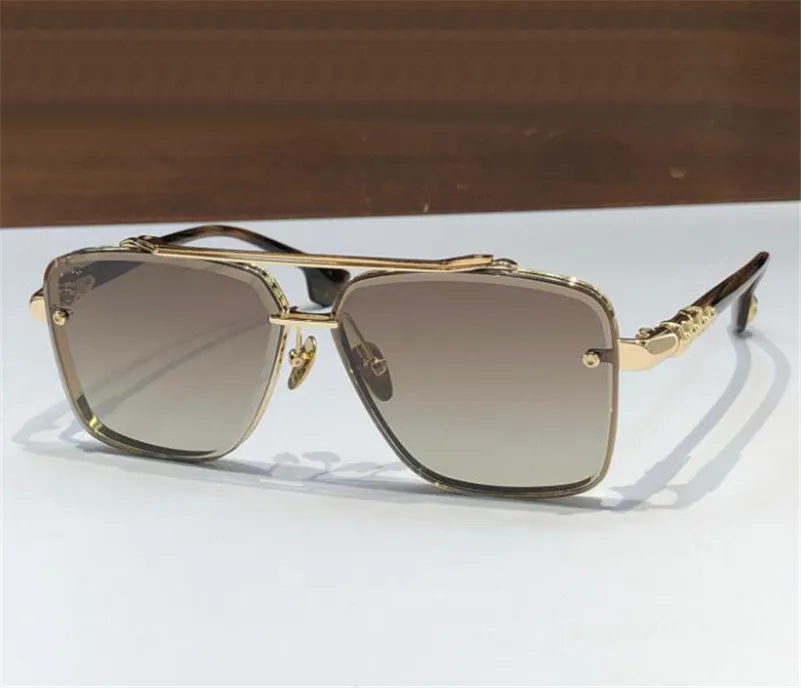 새로운 패션 디자인 스퀘어 선글라스 5239 절묘한 k 골드 프레임 컷 렌즈 레트로 모양 인기 있고 관대 한 스타일 고급 야외 UV400 보호 안경