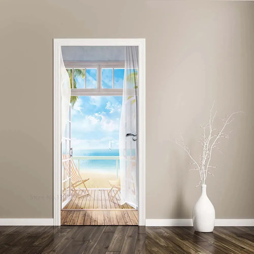 Pegatinas De Puerta Personalizables |Calcomanías De Pared Geométrica 3D  |Mural De Envoltura De Puerta Completa |Papelera De Paisaje |Adhesivo  Extraíble |2024 De 3,22 € | DHgate, image size:1000x1000