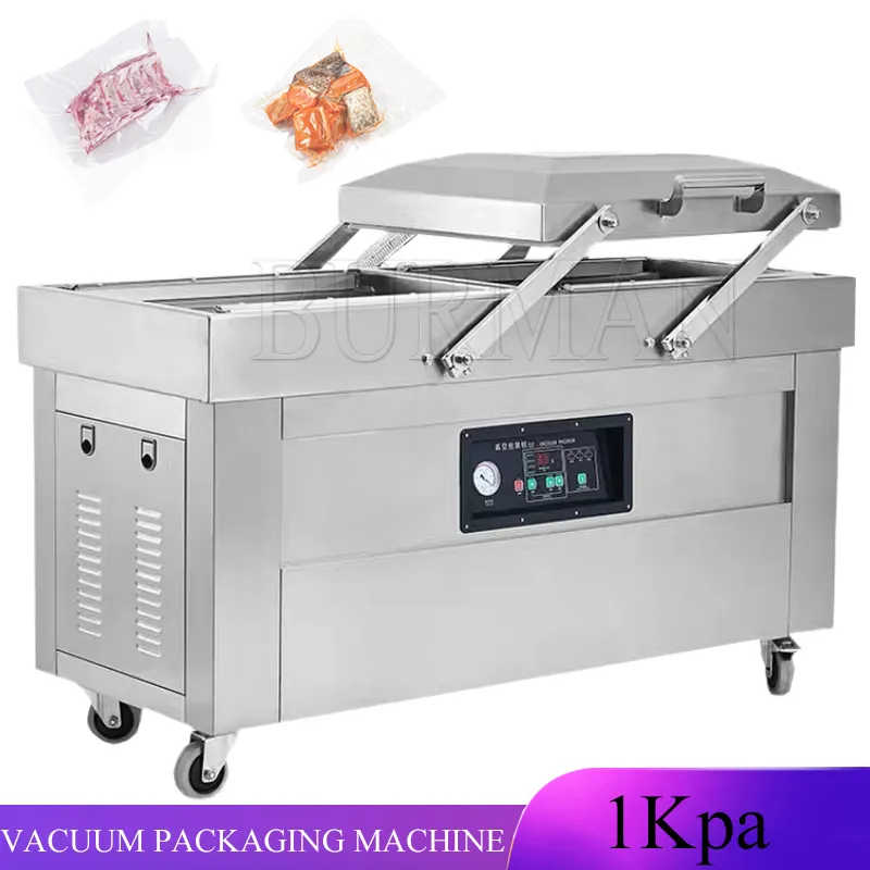 Double Chamber Vacuum Packing Machine High Efficiency Vacuum Packer Equipment Stainless Steel Chamber Vacuum Sealer