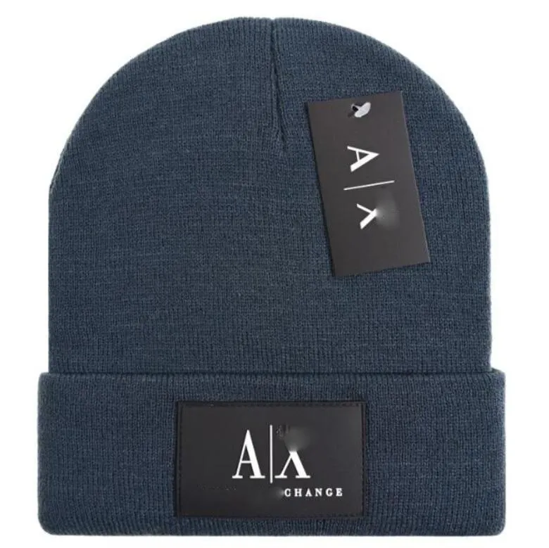 Bonnet Mens Axe Letrter Beanie zimowy kapelusz cappello luksusowy projektant marki moda na dzianina kamienne czapki mężczyźni kobiety grube czapka wełniana jesień zimowe czapki solidne czaszki czaszki a14