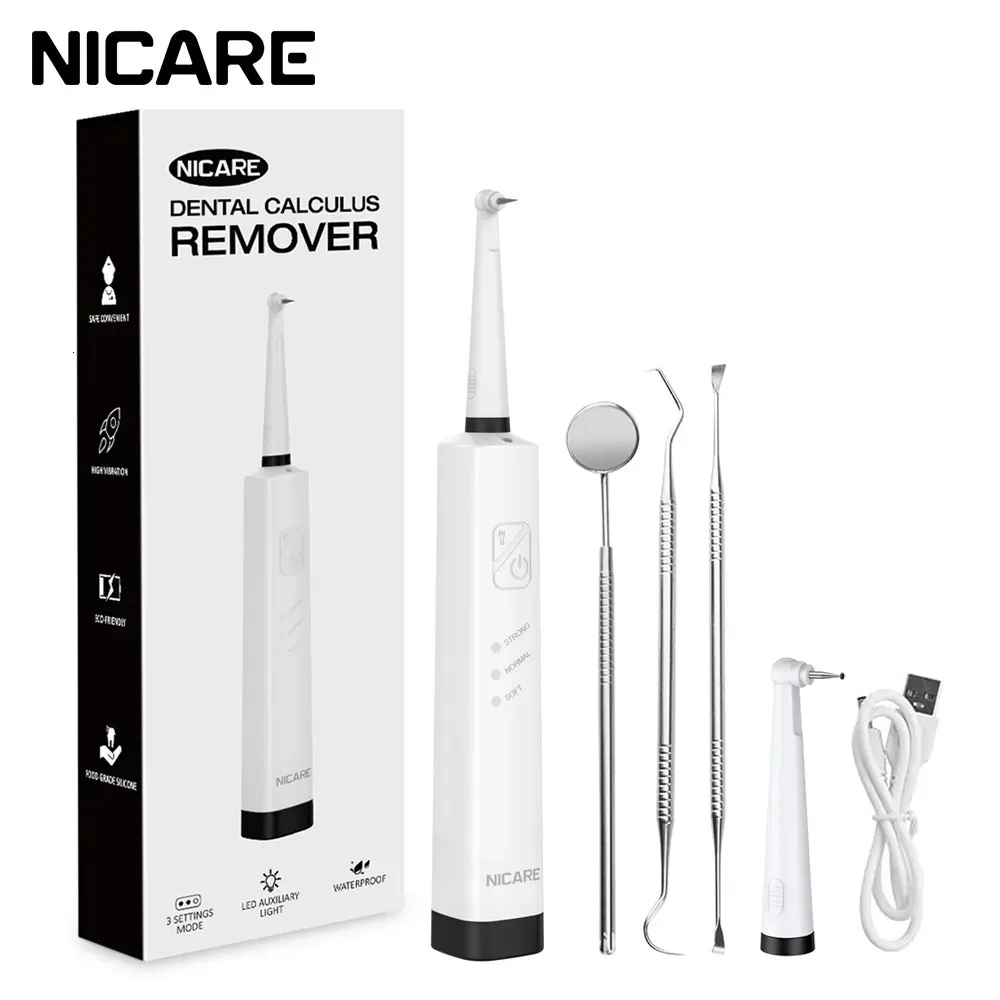 Toothbrush NICARE Electric Tartar Remover Ultrasonic Dental Calculus Cleaning for Teeth Whitening Home Portable Cleaner 231020