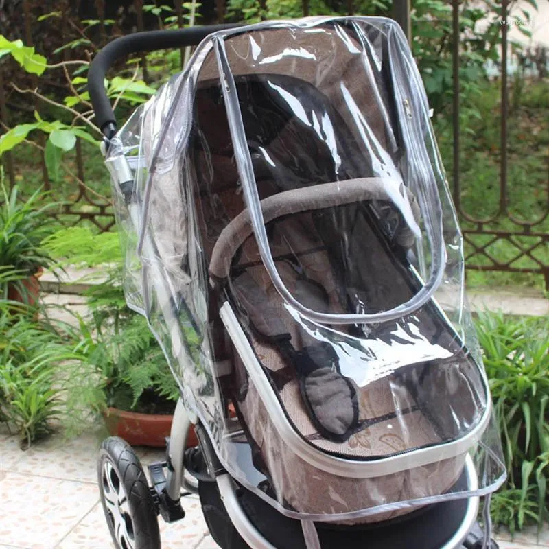 Barnvagnsdelar Plastiskt baby Rain Cover Presschir Regnrock Tjockning utomhus vindruta damm för barnvagn