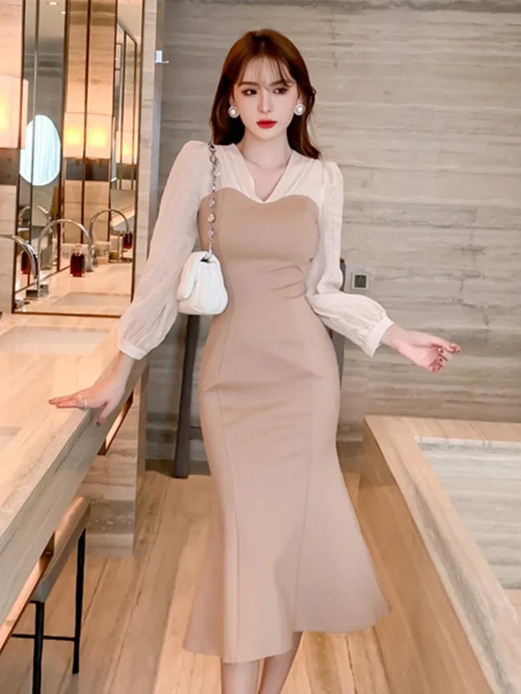 Korean midi dress outlet