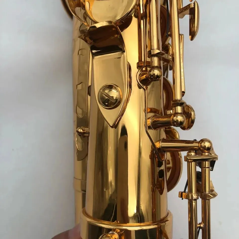 Klassisk original typ 54 E-platt professionell altsaxofon mässing guldpläterad uppgradering färg abalone knapp alt sax instrument