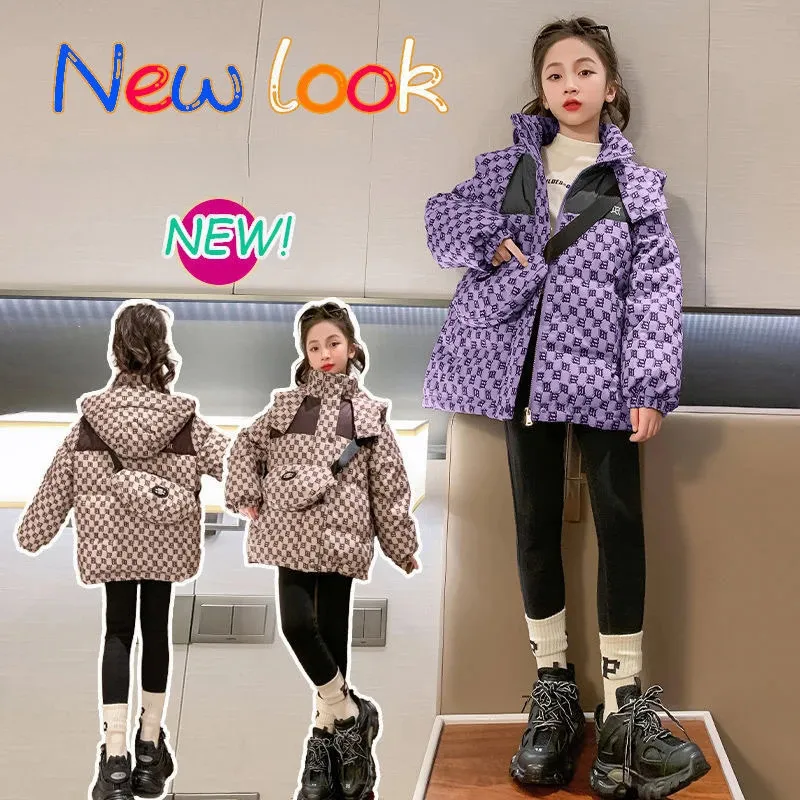 Down Coat Girls Winter Cold Protective Clothing Fashion Down Cotton Jacket Warm Parker Big Child Casual Wear Thicked Kids Coat 11 år 231020