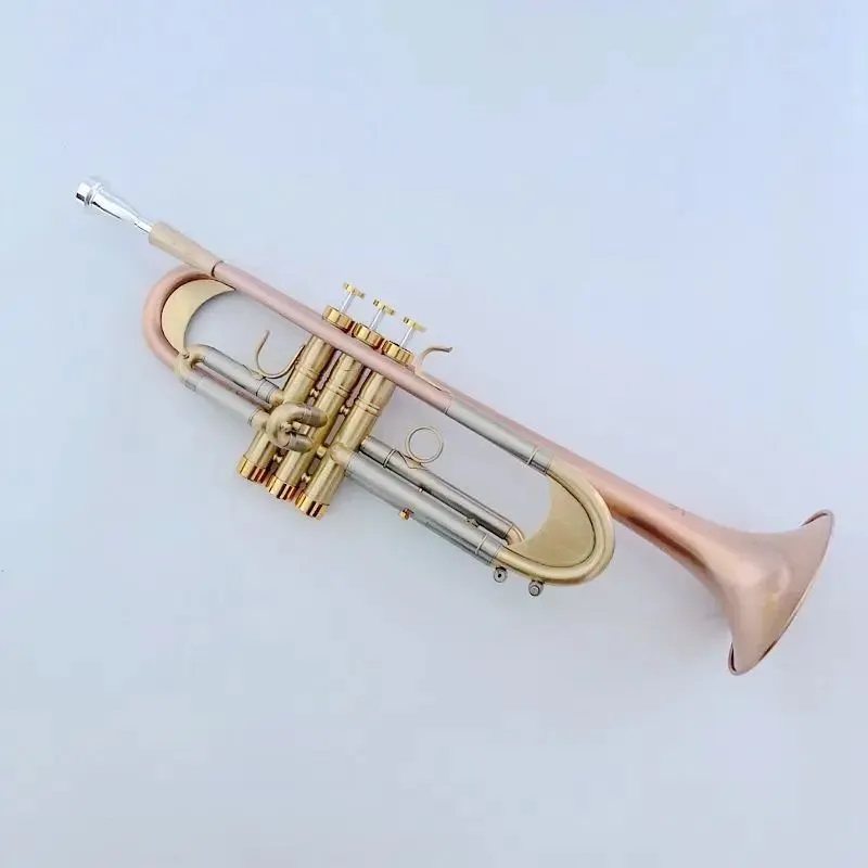 Trompette professionnelle b-flat aggravée mate, instrument de jazz, cuivre antique brossé, artisanat, ton de haute qualité, corne de trompette