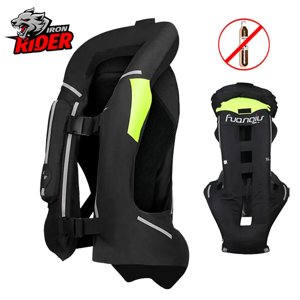 Giacche da uomo Giubbotto Airbag da moto Giacca da moto riflettente Moto Racing Air Bag System Motocross Airbag protettivo Nero fluorescente 231020